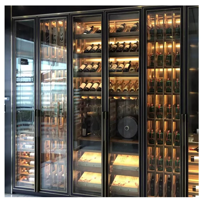 

Wine cellar stainless steel wine cabinet, private villa thermostatic red Baijiu display cabinet, hotel KTV dining bar