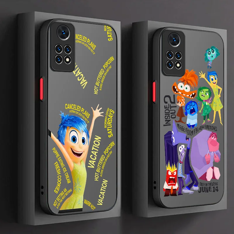 Disney Inside Out 2 Matte Hard Case For Xiaomi Redmi Note 13 12 11 Pro Plus 4G 5G 12S 11S 10 10S 9 9S 8 13C 12C 10C Bumper Cover