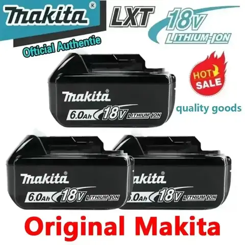 Makita 배터리 충전식 전동 공구 배터리 6.0Ah 18V BL1830 BL1850 BL1840 BL1860 BL1815, 교체 가능한 LED 리튬 이온