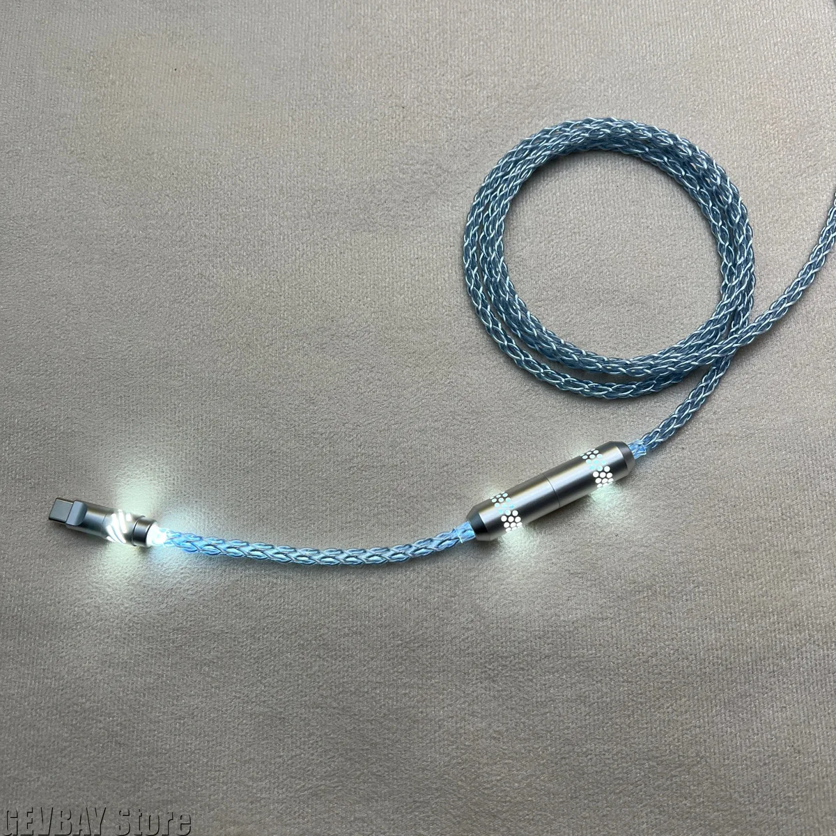 Customized Luminous Hollow Type C Single Crystal Copper Aviation Plug Cable 8K Magnetic Axis Keyboard Data Charging Cable