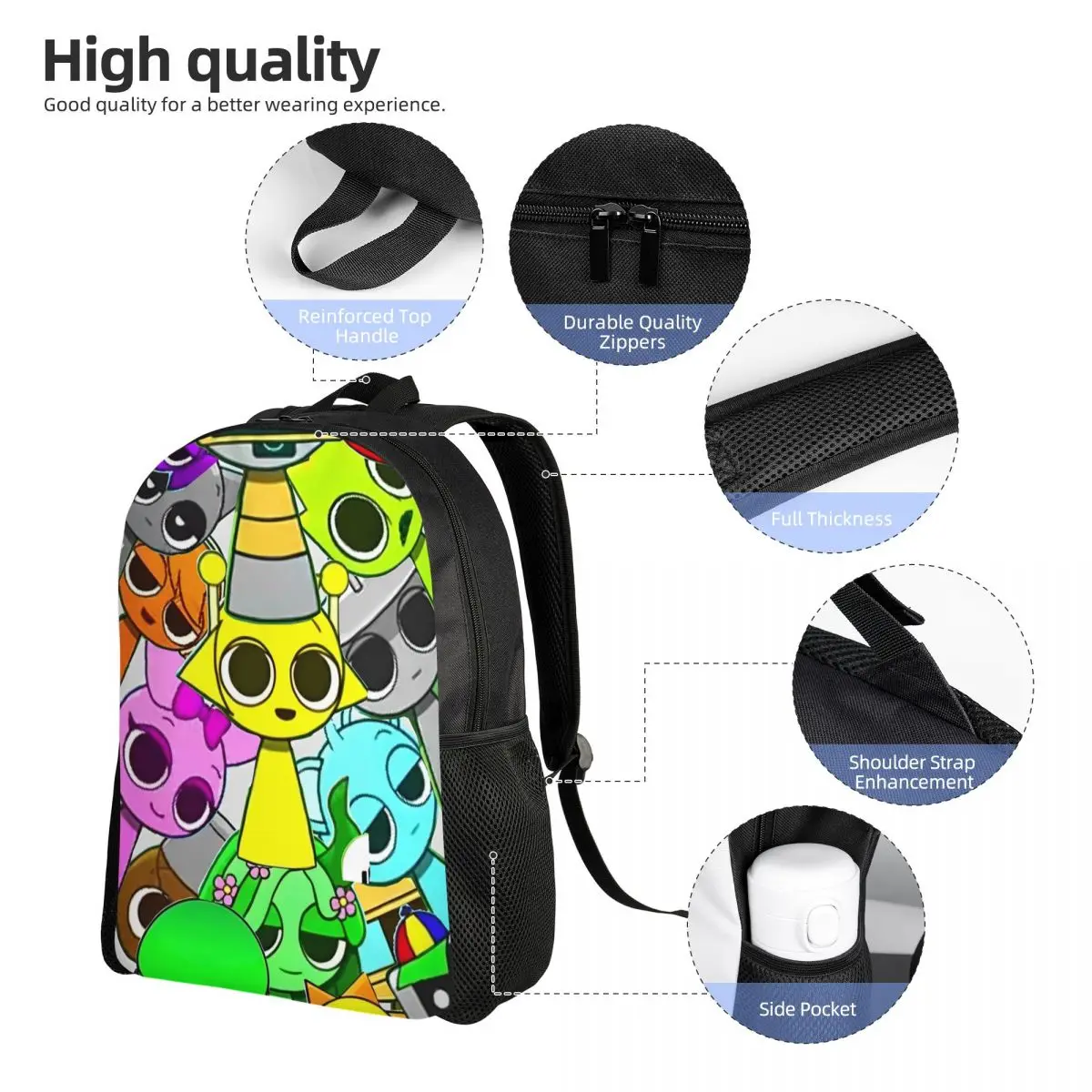 Sprunki Incredibox Little Child Backpack for Boys Girls Toddler Kawaii Daycare Backpacks School Bags