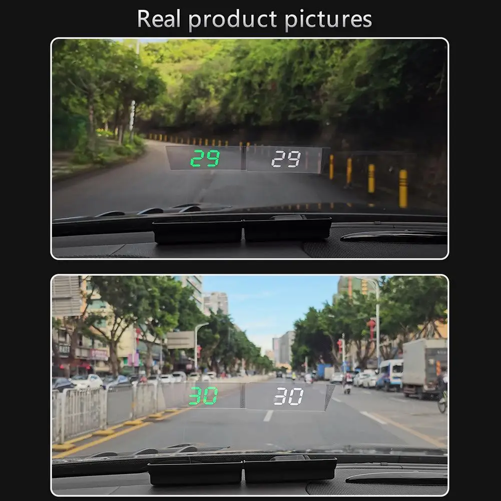 سيارة HUD GPS رئيس متابعة عرض التوصيل تشغيل عداد السرعة الرقمي مع ظلة لجميع المركبات ليلة واضحة الإسقاط