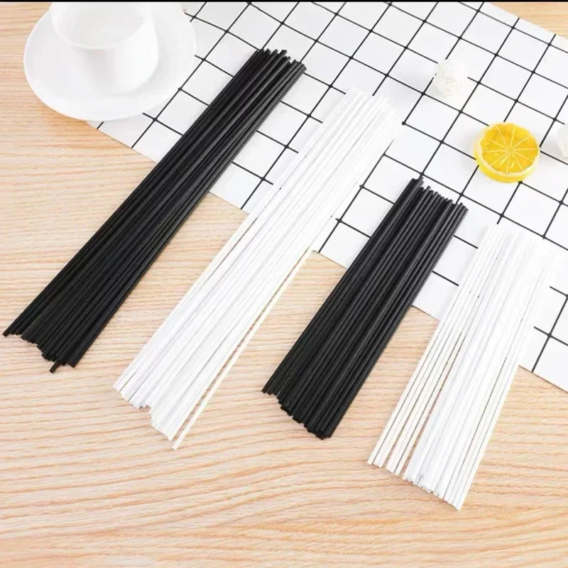 100/50Pcs Black/White Fiber Sticks Diffuser Aromatherapy Volatile Rod for Home Fragrance Diffuser Home Decoration