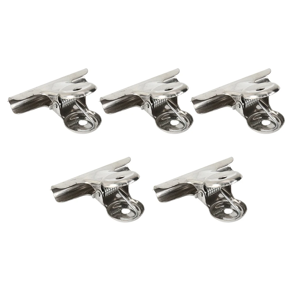 

5 Pcs Stainless Steel Drawing Board Clips 50mm Silver Metal Supplies Sketch Clamps Strong Smooth For Home