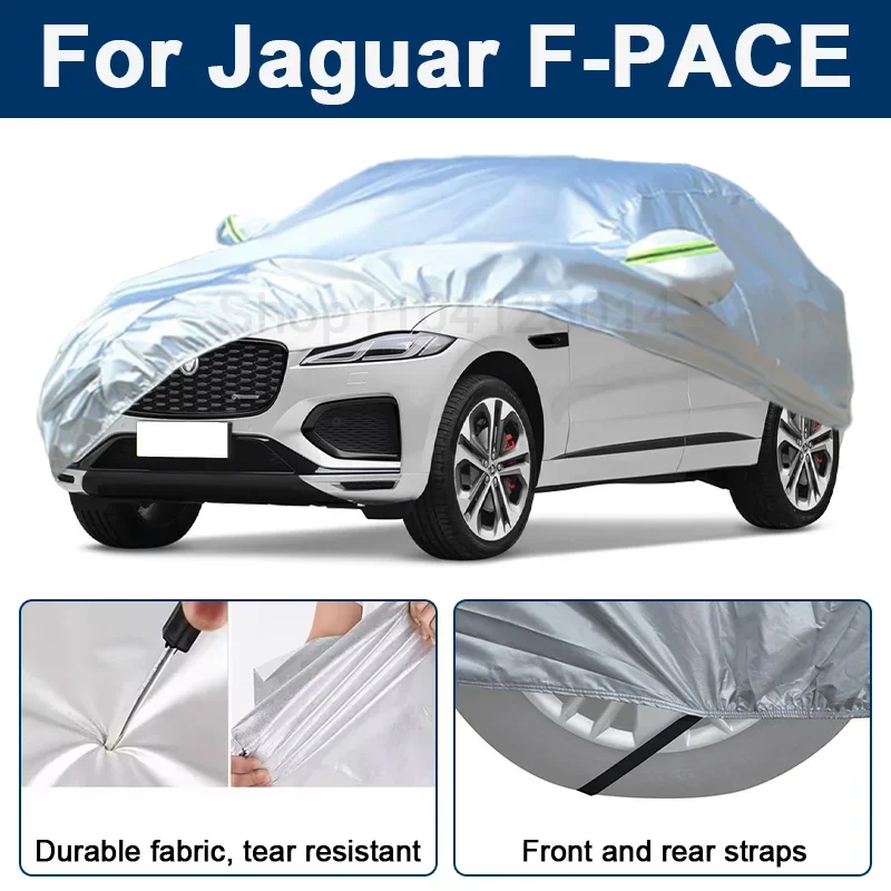 

Outdoor Full Car Cover For Jaguar F-PACE with Reflective Strips Waterproof Snowproof Dustproof UV Protection Auto Accessories