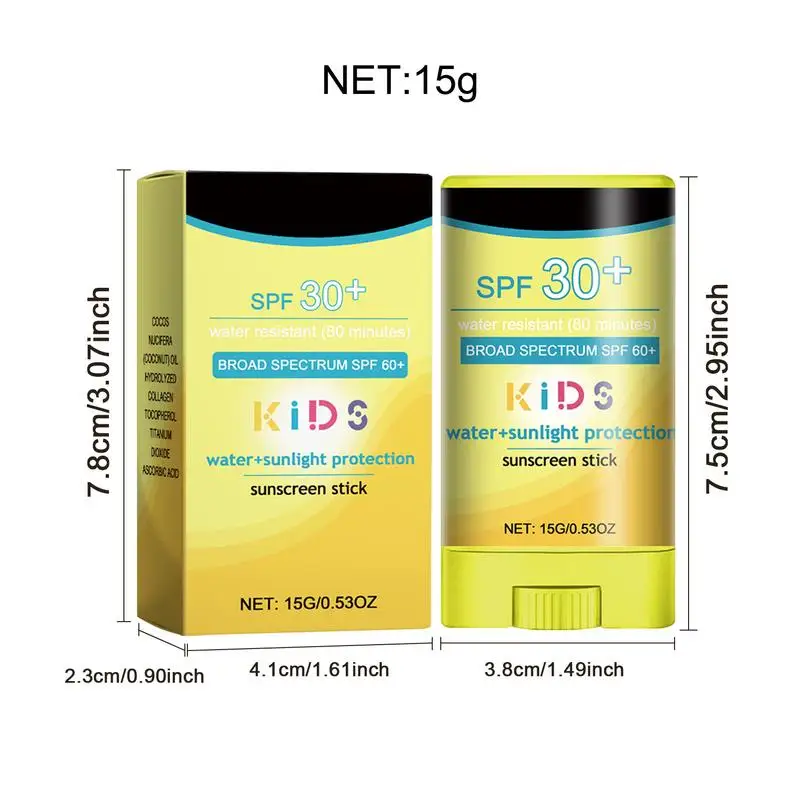 Kids Face Sunscreen Stick Broad Spectrum Protection For Babies Face Sunscreen Protector Non-Greasy Sunblock Gel UVA/UVB Sun