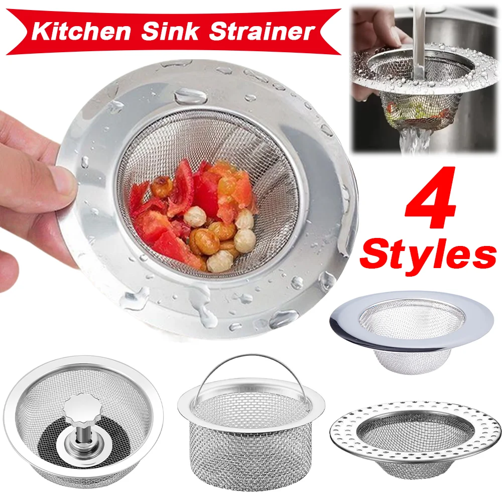 Kitchen Sink Garbage Filter Mesh Anti-block Sink Hair Food Catcher Reusable Stainless Steel Sink Drain Filter Net Easy Clean