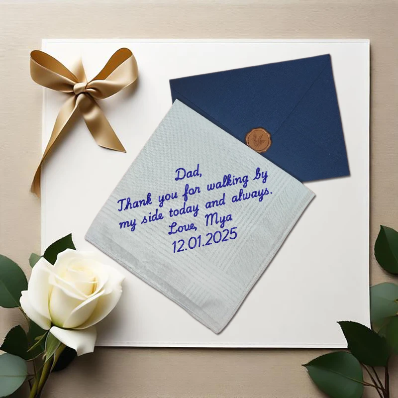 منديل الزفاف - شيء أزرق للعروس في يوم الزفاف - حفلات الزفاف Hankie #1