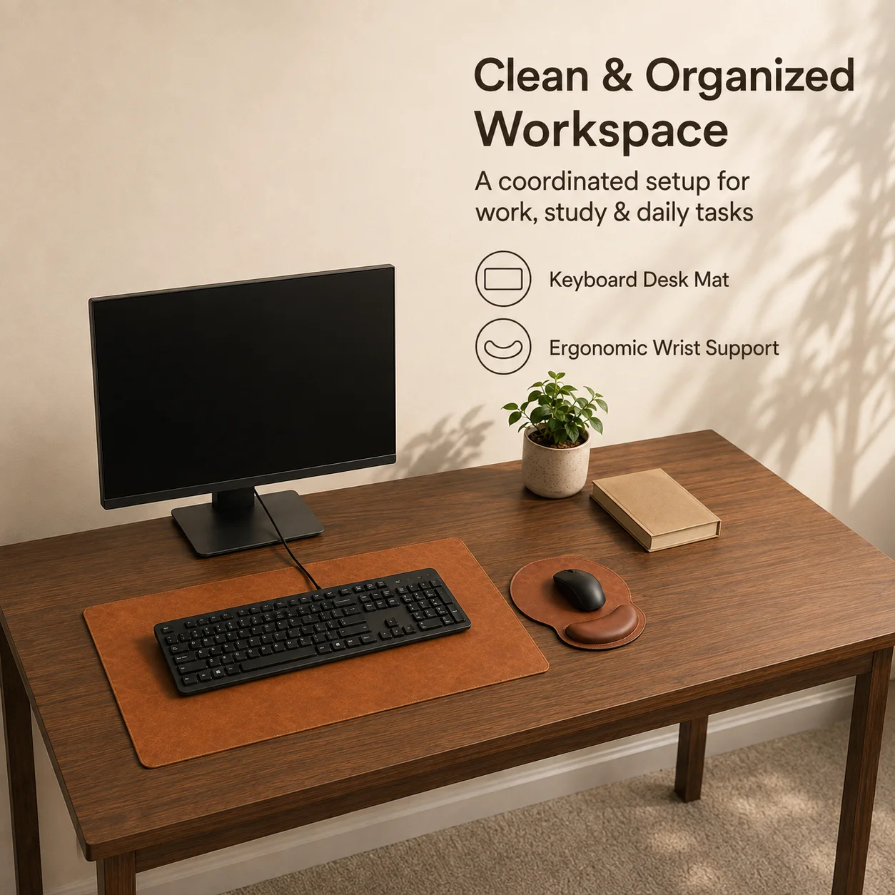 طقم وسادة لوحة مفاتيح من الجلد - مراجعة Wrist Rest Ergonomic وسعره