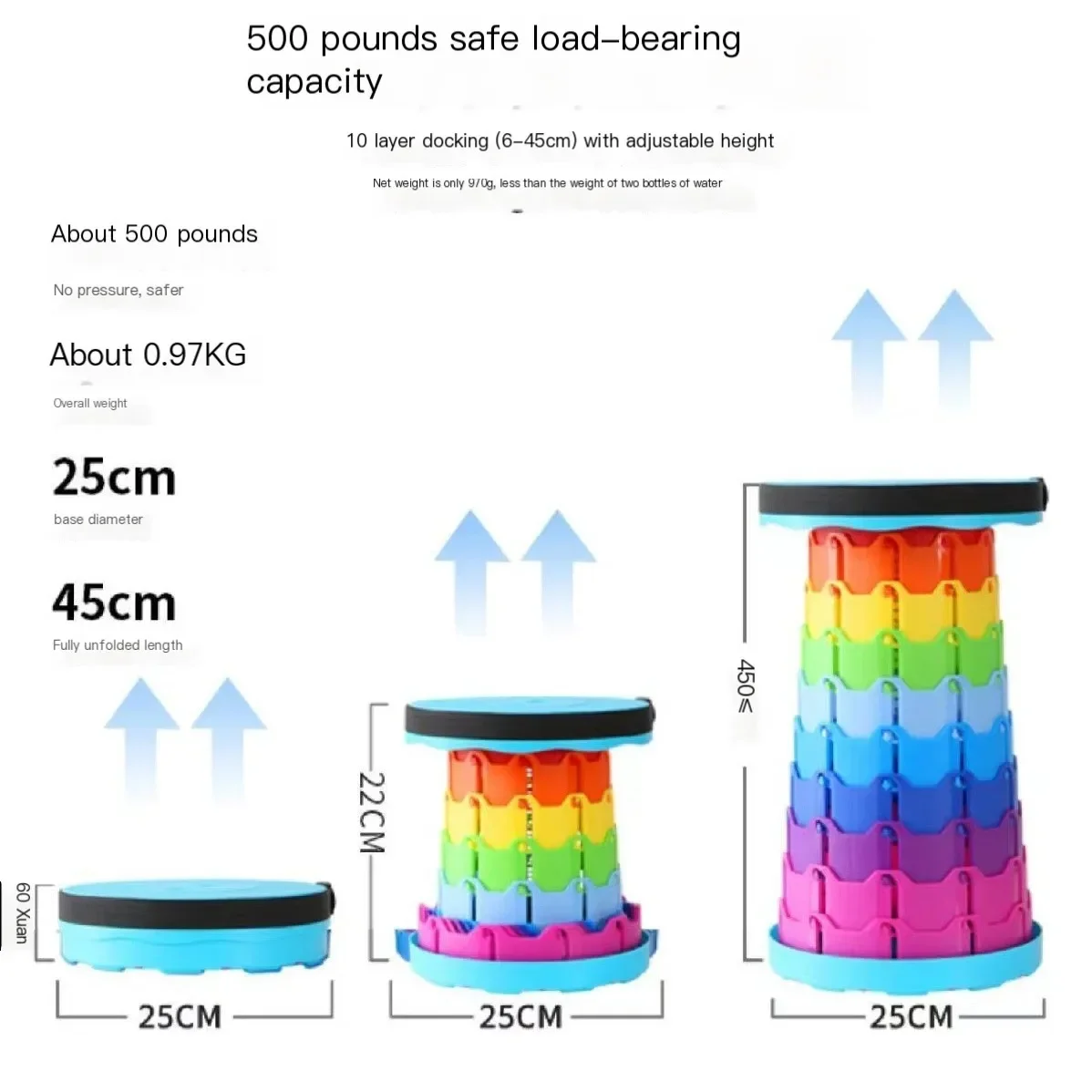 

Выдвижной складной стул для кемпинга на открытом воздухе, компактная легкая алюминиевая скамейка для рыбалки с сумкой для хранения, высокая прочность