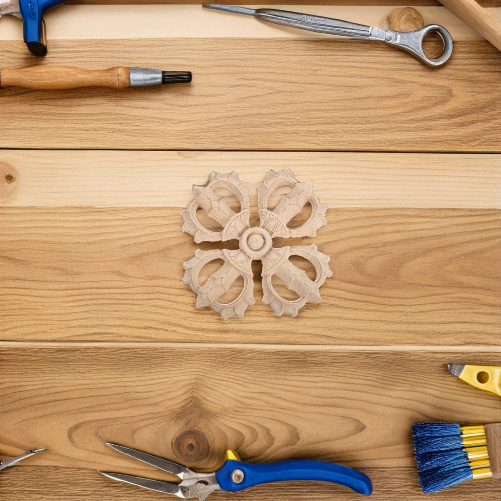 

6Pcs European Style Wood Appliques Solid Wood Carved Corner Onlays Decorative Furniture Frame Cabinet Trim DIY Improvement