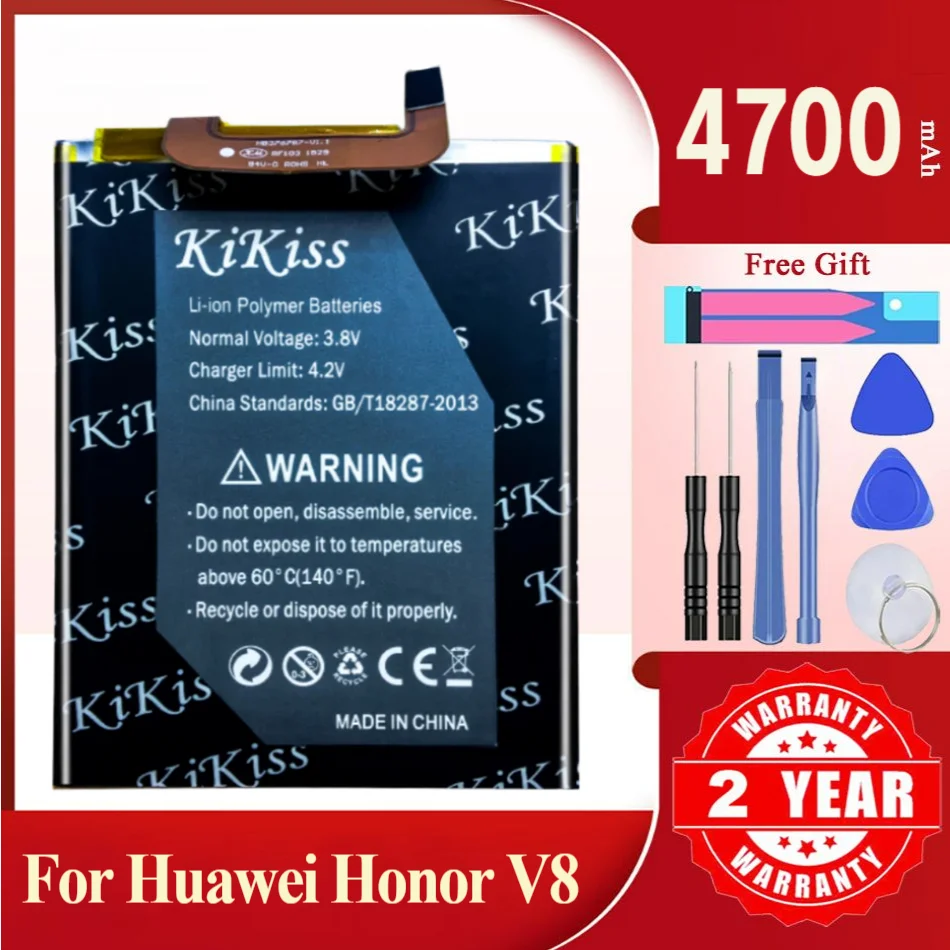 KiKiss Battery For Huawei Honor V8,HB376787ECW,4700mAh