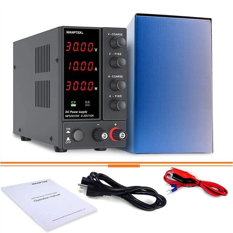 Wanptek 30V 10A Laboratory DC Power Supply Adjustable Digit Display Voltage Regulator Lab bench Power Supply