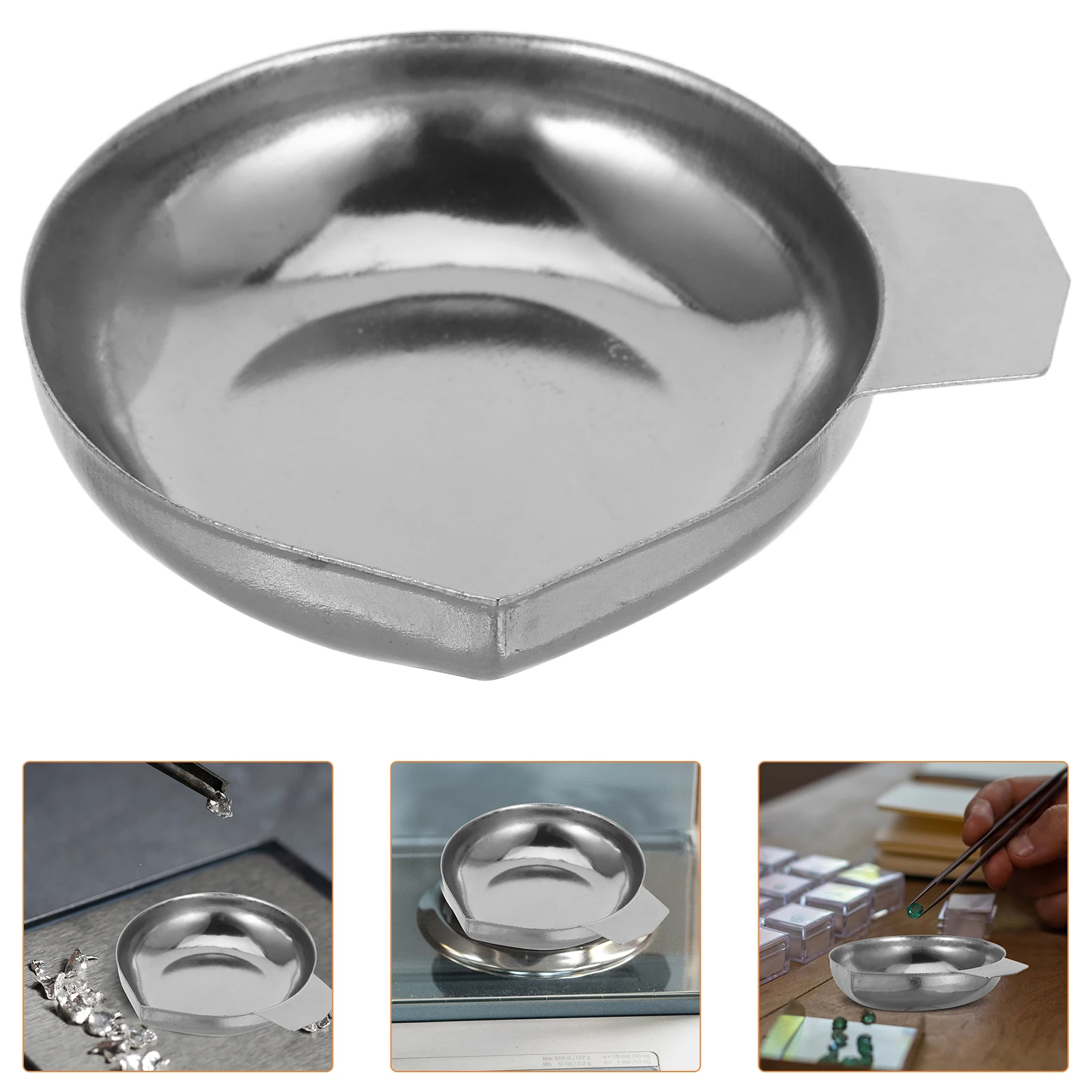 

2pcs Stainless Steel Diamond Scale Plate Small Metal Weighing Pan Mini Scale Tray Electronic Scale Trays For Kitchen Bakery