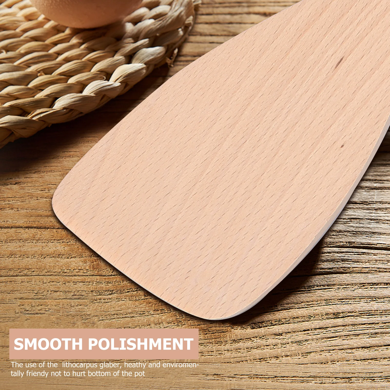 

Non-Stick Wood Turner Set 33Cm Pure Solid Lithocarpus Spatula Smooth Polish Natural Luster Scratch Resistant