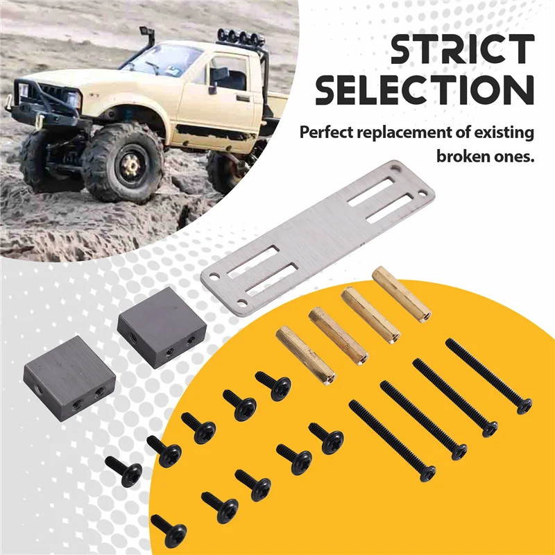AC52-Metal Servo Fixed Mount Bracket Kit For WPL B14 B16 B36 C24 C34 1/16 RC Truck Car Upgrade Parts Accessories