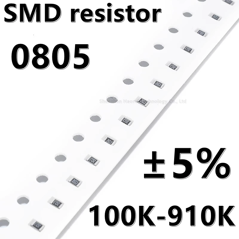 

(100 шт.) 0805 5% SMD резистор 100 110 120 130 150 180 200 220 240 270 300 360 390 K 430 K 470 K 510K 560K 620K 680K 750K