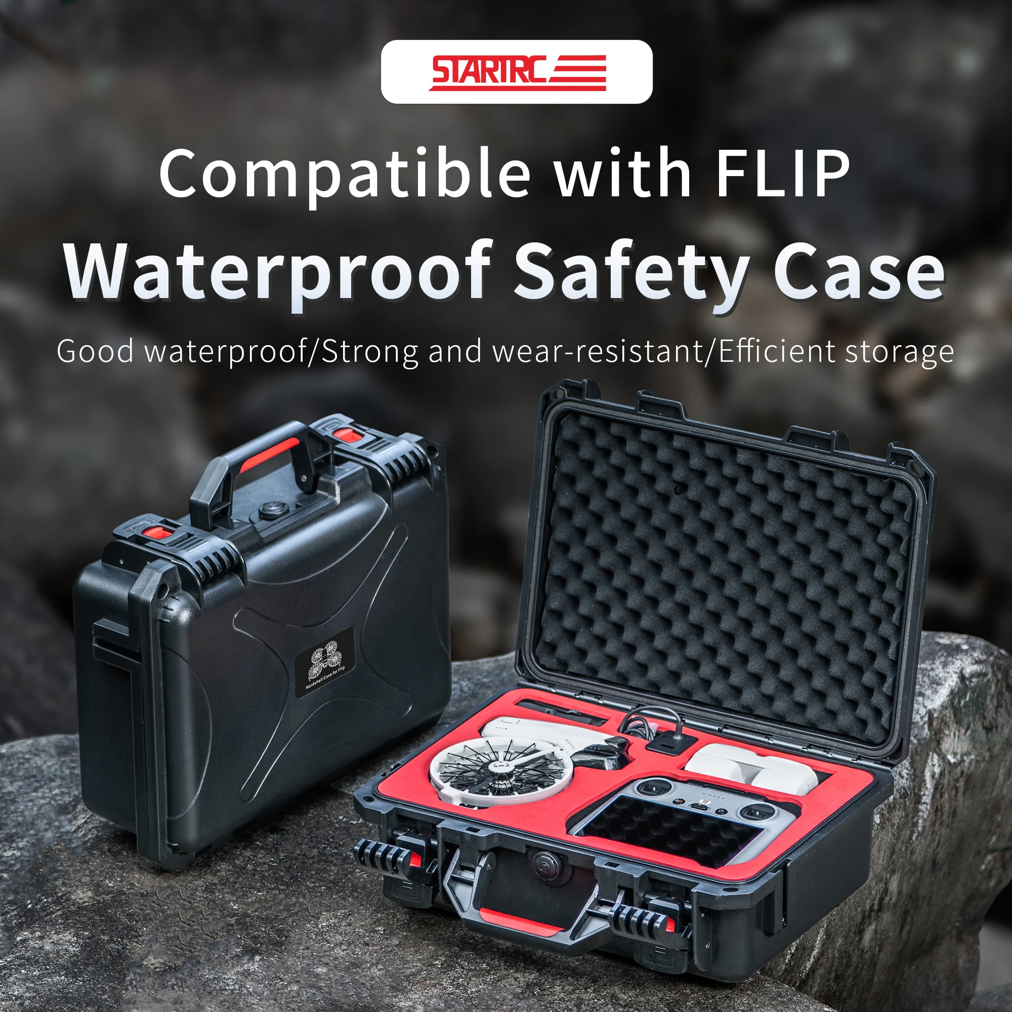 

Portable Hard Waterproof Case for DJI Flip Fly More Combo,Stores 6 Batteries,RC2/RC-N3 Remote Control,Charging Hub,65W Charger