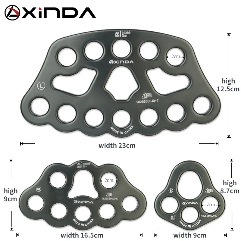 XINDA Professional Accessory Split Rope Plate Divide 4-hole Force Plate Outdoor  Four-hole Plate Rock Climbing Equipment