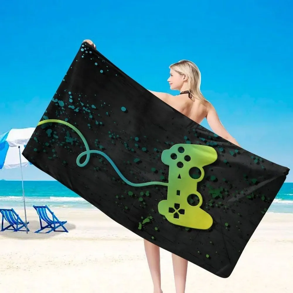 Gamer Style Printed Beach Towel Patterned Sunscreen And Windproof Suitable For Swimming Pool Camping Travel Blanket