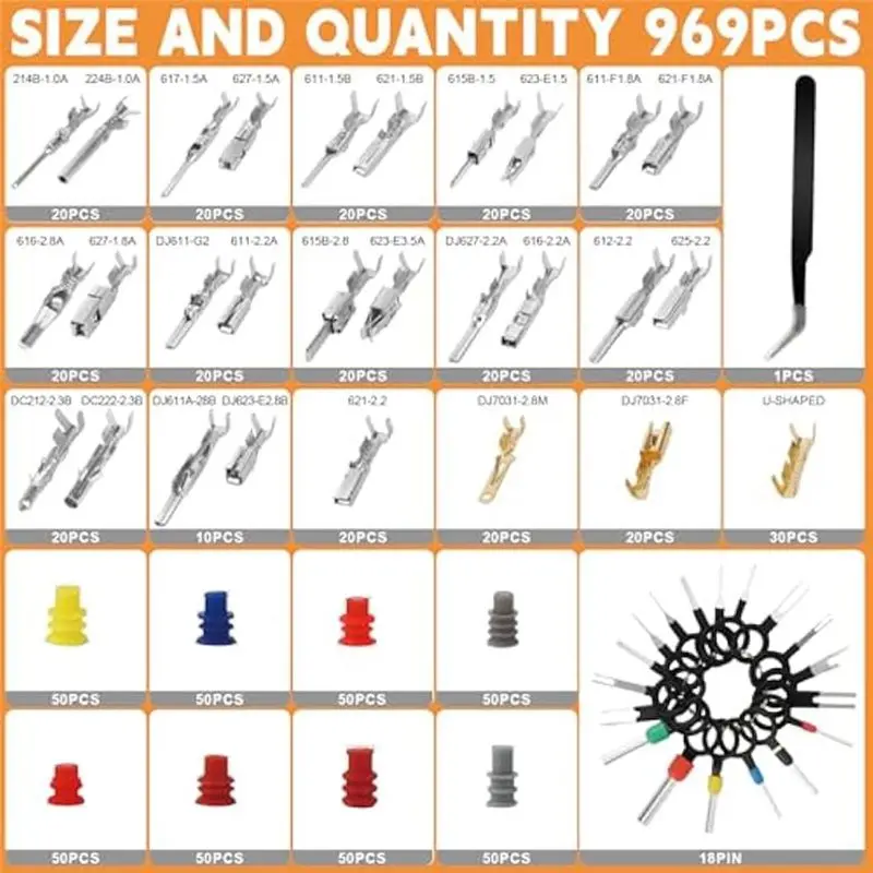 Durable-Wire Connector Terminal Wire Pin Connector Kit Electric Terminal Kit Terminal Pin Removal Tool Kit