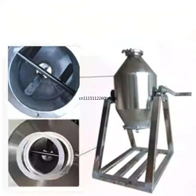 5L Stainless Steel Manual Dry Powder Mixer Small Blending Machine For Food Chemical Plastic Powder Commercial Use
