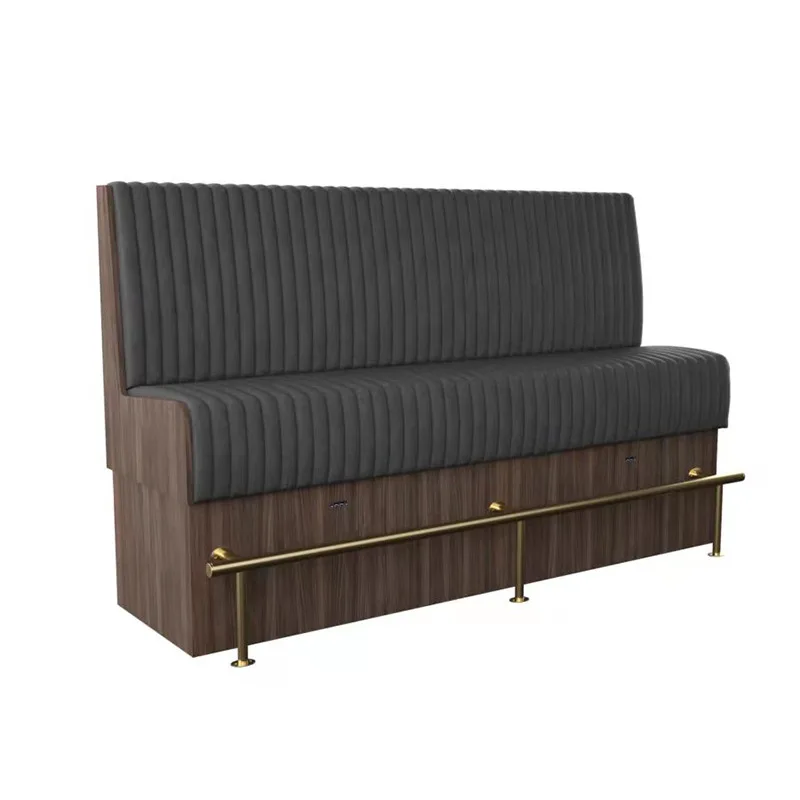 Hot pot restaurant card seat tables and chairs, music dining bar cafe wall straight card seat, restaurant  steel soft bag sofa