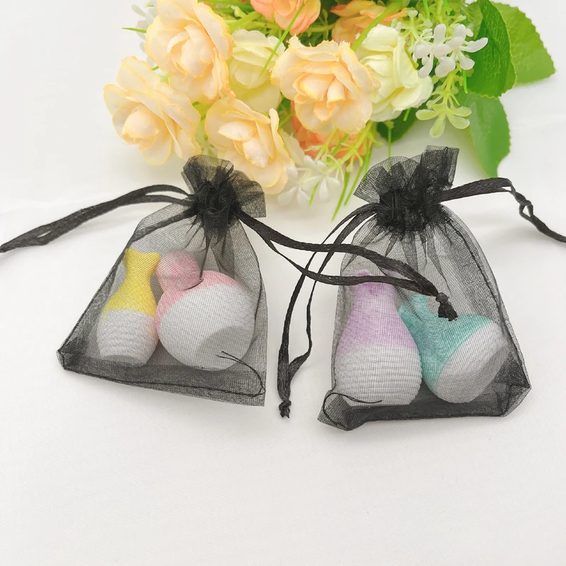 1000pcs Drawstring Black Gift Bag Wedding Organza Bag Sachet Pouch Black Organza Gift Bags Packaging Jewelry Storage Bags Pouch