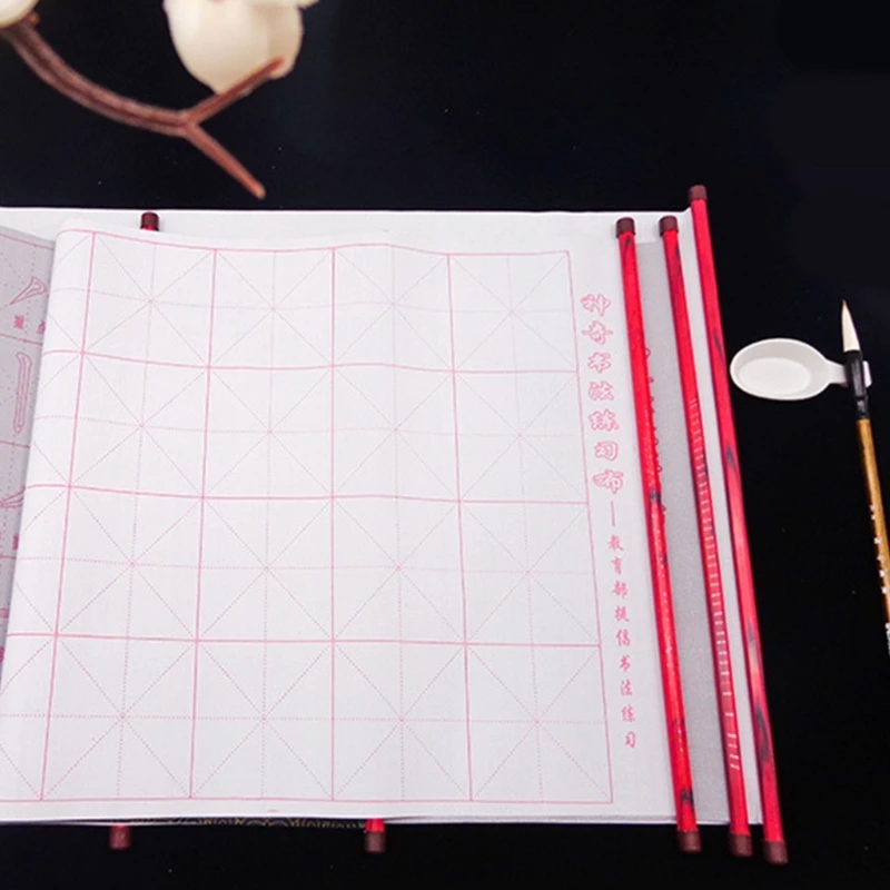 Paño escritura agua reutilizable, papel escritura caligrafía china cuadriculado