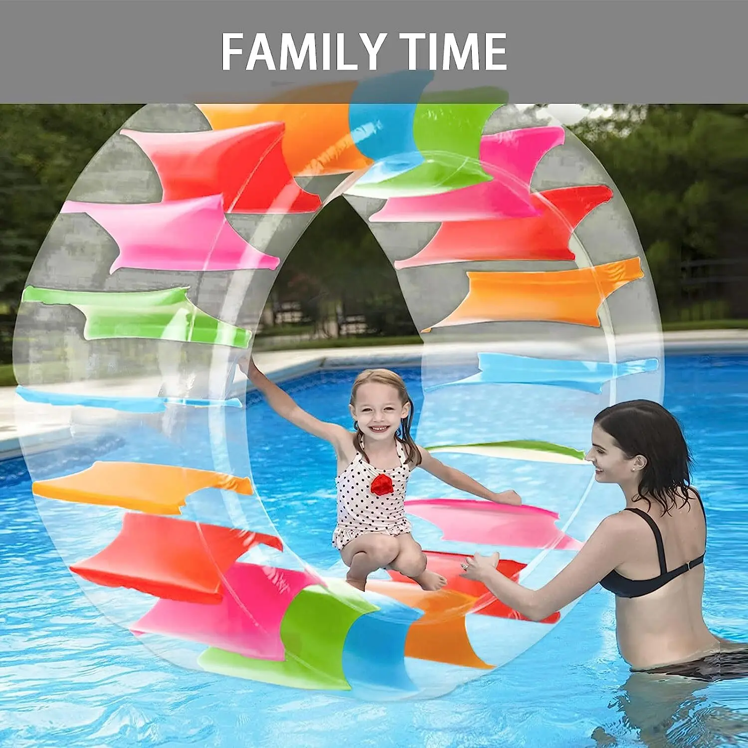 Flotteur à roulettes gonflable en gros, roue d'eau colorée 65 en effet, jouet à roulettes de piscine pour enfants et adultes, extérieur gratuit