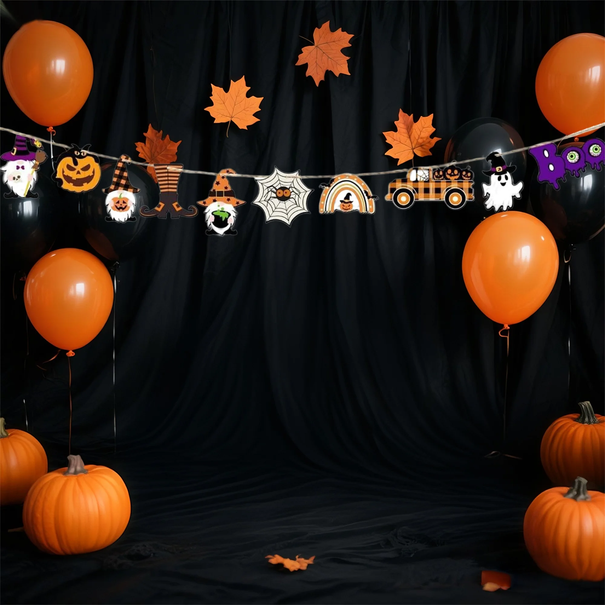 

Жуткий деревянный баннер-гирлянда на Хэллоуин для праздничного украшения дома и офиса с креативными украшениями