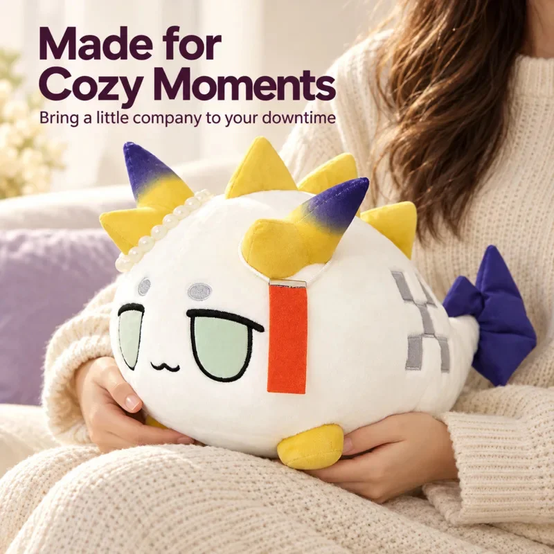 Arknights Dusk Shu Dragon Bubble Doll Lovely Chibi Dragon Stuffed Toy Cotton Character Figure Kawaii Anime Room Decoration Gift