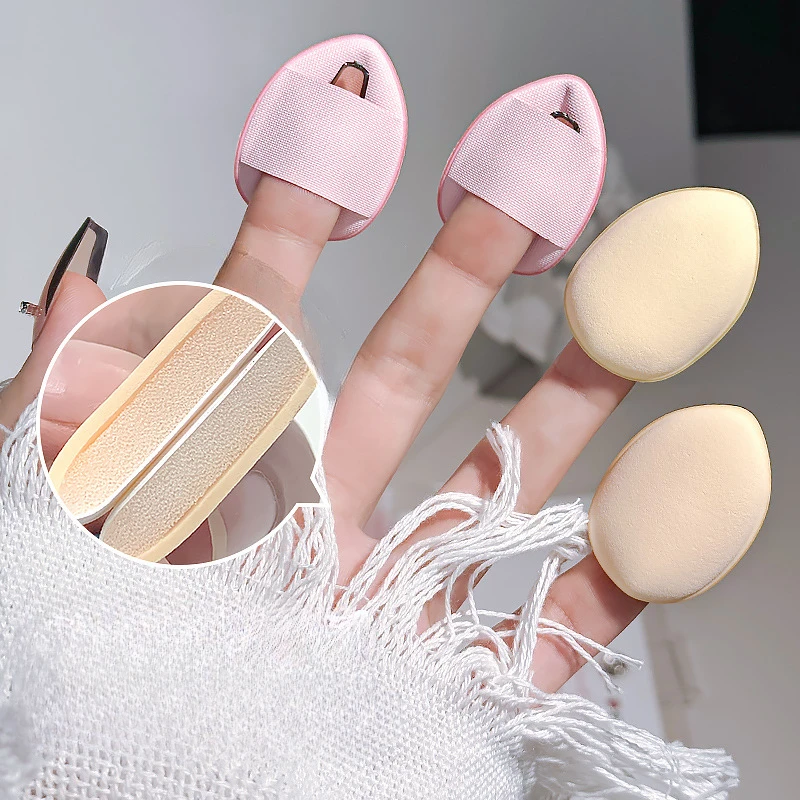 1-10pcs Mini Size Cosmetic Cushion Puff Concealer Foundation Detail Puff Finger Puff Set Make Up Sponge Beauty Tool Professional