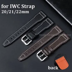 For IWC PILOT Mark Cowhide Strap 20mm 21mm 22mm Genuine Leather Watch Band for Little Prince Brown Black Watchband Accessories