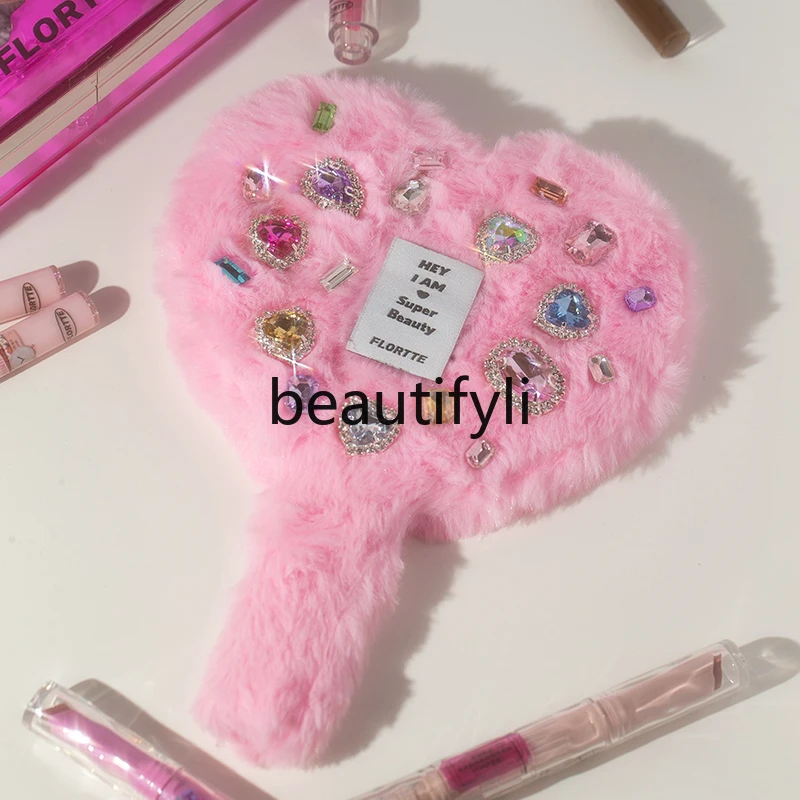

Plush love handle mirror portable makeup makeup mirror cute little mirror