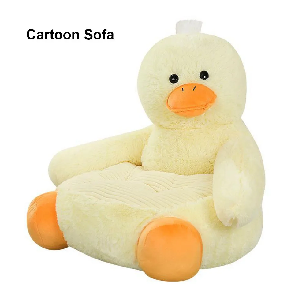 小さなパンダの漫画風ソファチェア、柔らかく快適な漫画風レイジーソファカバー、人間工学に基づいたクマやアヒルなどの動物柄リビングルーム用レイジーソファ