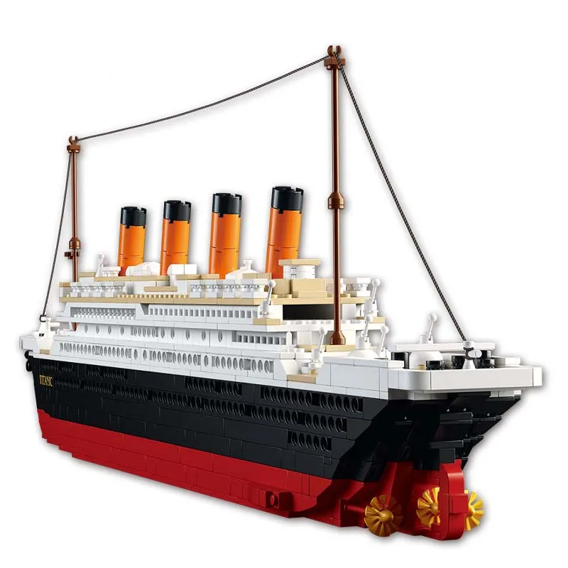 Titanic Rms łódź wycieczkowa statek miasto Model zestawy do budowania 3d bloki figurki edukacyjne Diy zabawki hobby dla dzieci cegły