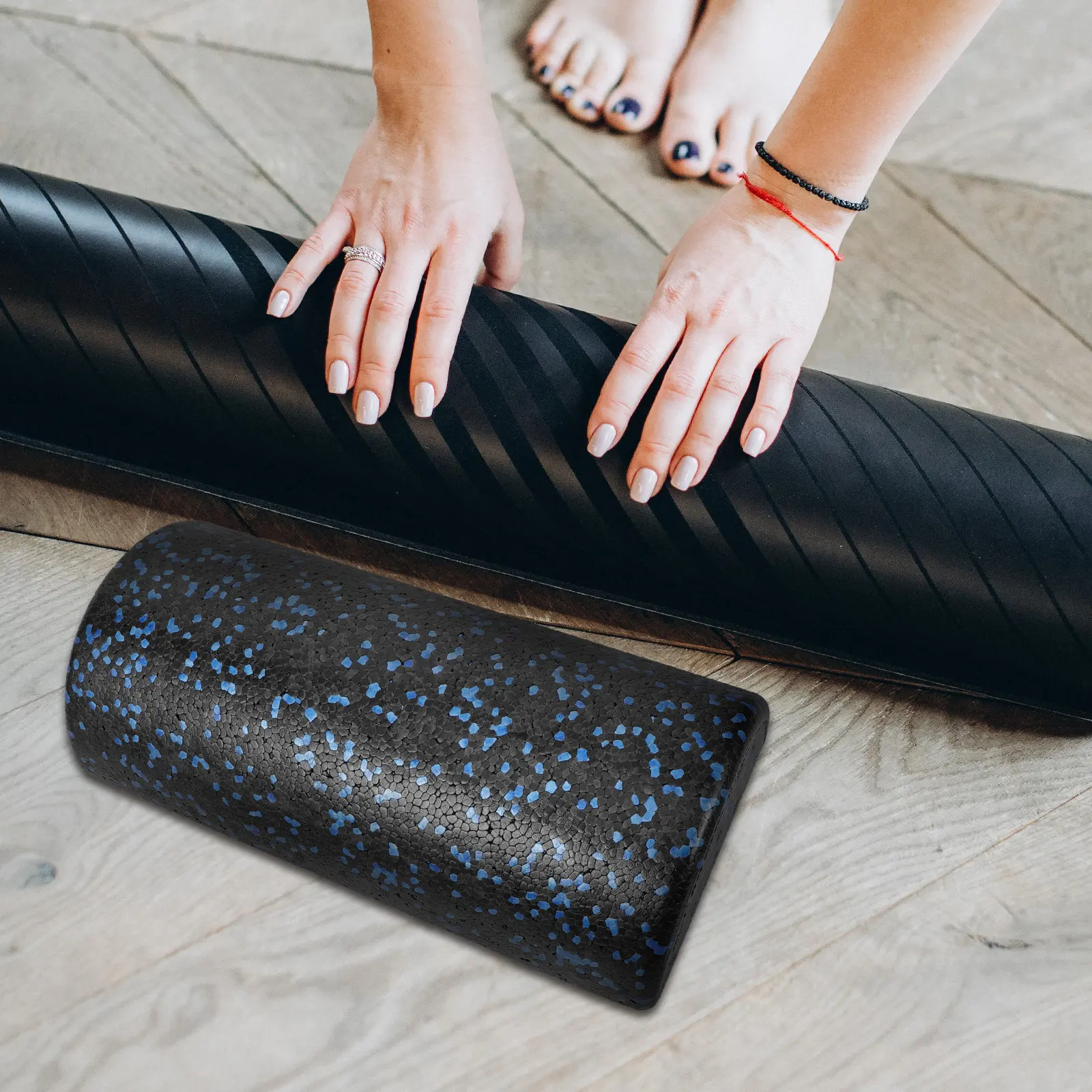 Semicircle Yoga Half Roller Pilates Balance Roller Muscle Massage Tool for Fitness Exercise Injury Recovery and Muscle