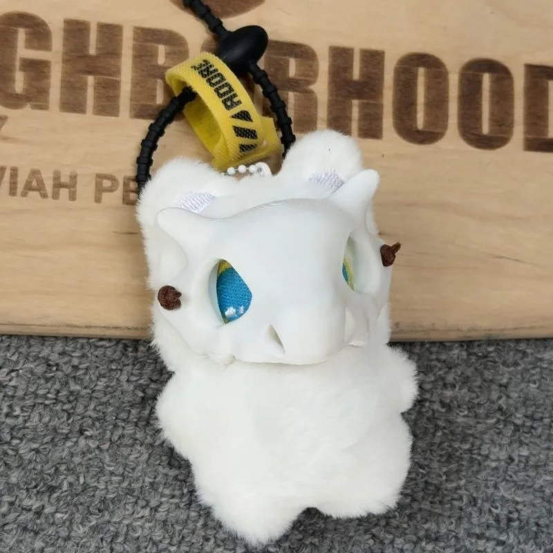 Super Cute Kitten Wearing Dinosaur Skeleton Mask Plush Keychains Kawaii Plushie Cat Toy Backpack Pendant Soft Stuffed Plush Doll view 2