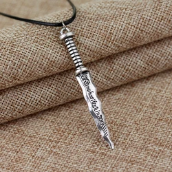 Supernatural Necklace Dean Sword Knife Pendant Necklace Men Punk Jewelry Dropshipping