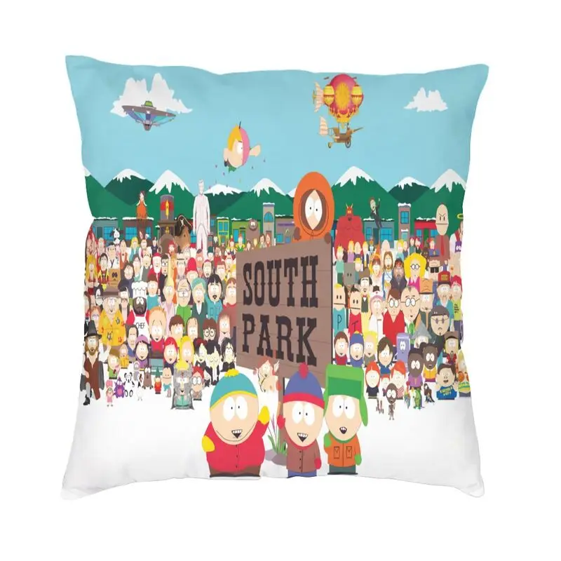 Adult Animated Comedy Movies SouthPark Pillow Case 45x45cm Living Room Decoration Kawaii Chair Cushion Square Pillowcase