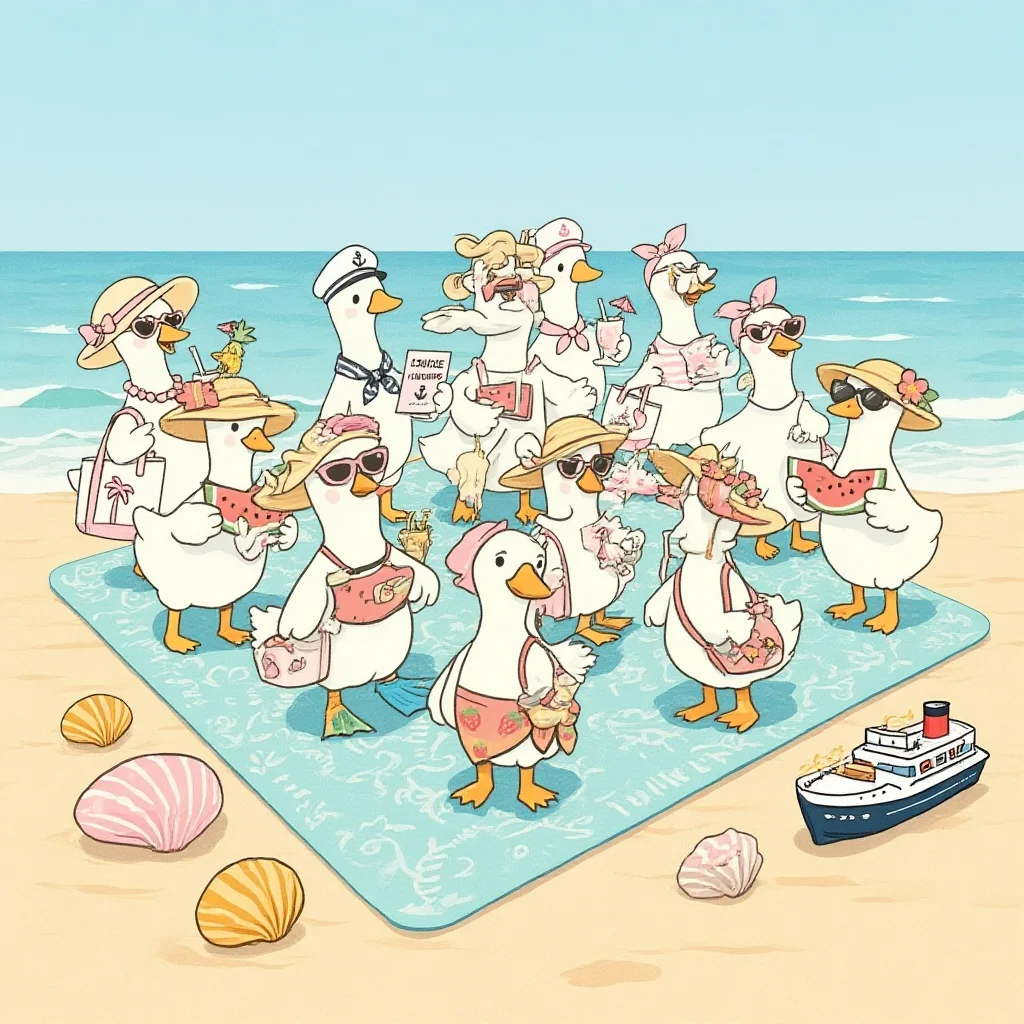 Cute Cartoon Vacation Duck Retractable Badge Reel  Acrylic Decorative Id Card Holder With Metal Clip For Nurse Office Work Id