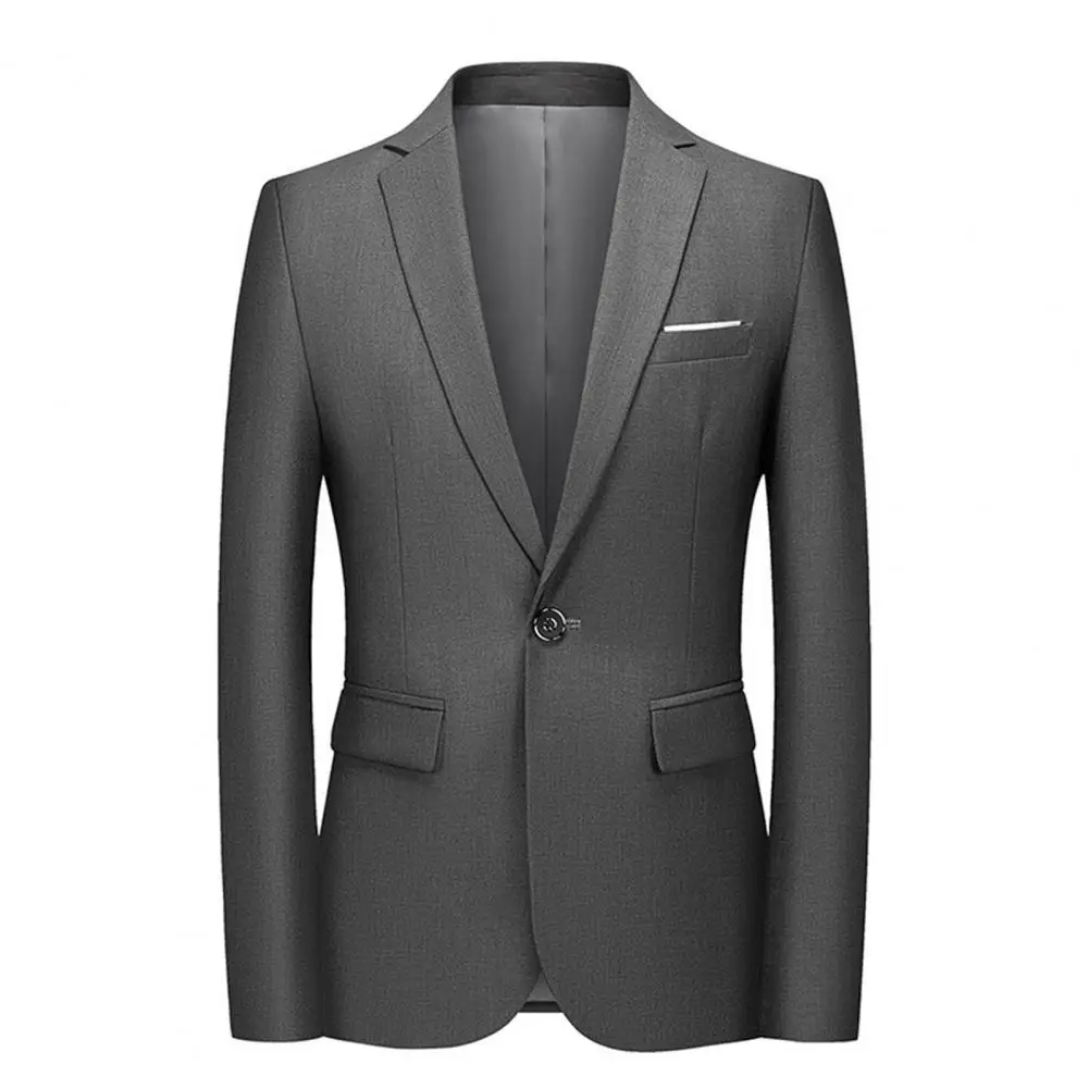 Men Blazer Suit Coat Slim Fit Men Business Jakcet Single Buttons Suits Jacket Anti-wrinkle Men Formal Wedding Groom Blazer Coats