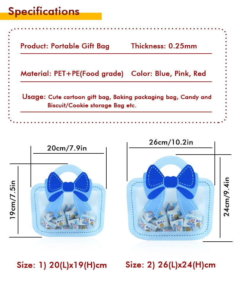 30 Stück Bogen-Snack-Verpackungsbeutel, tragbares Design, Kosmetik, Süßigkeiten, kleine Gegenstände, Aufbewahrung, selbstklebende Cartoon-Bogen, tragbare Geschenktüte – Detail 2