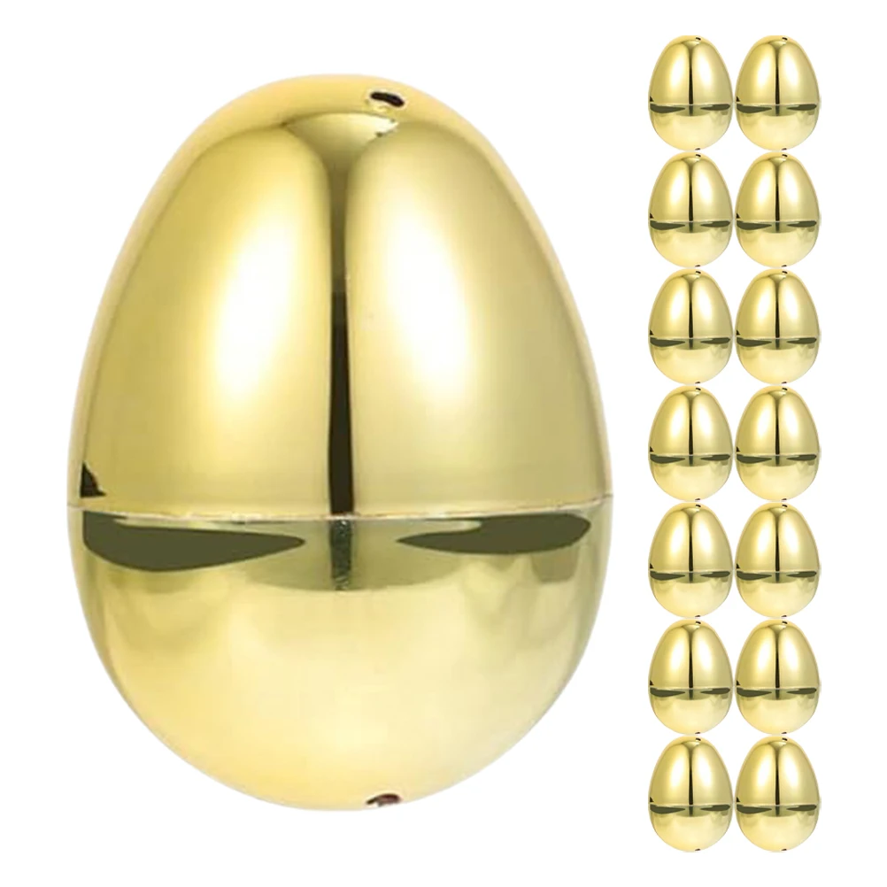 

15pcs Golden Easter Eggs Decorations Realistic Design Plastic Egg nament Home Display Reusable Sturdy Craftsmanship Fillable