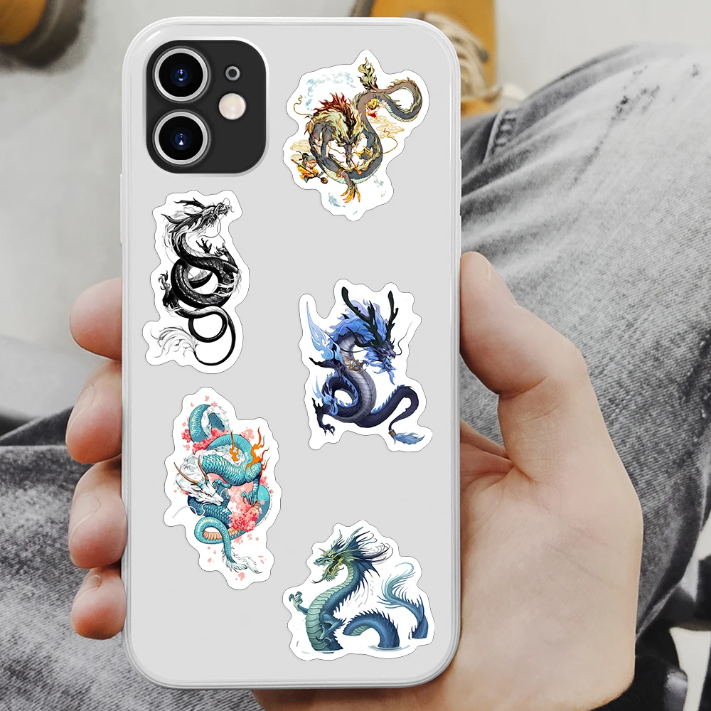 Cool Chinese Dragon Stickers Tradition Animal Aesthetic Decals DIY for Laptop Luggage Motorcycle Phone Waterproof Child Toy PVC