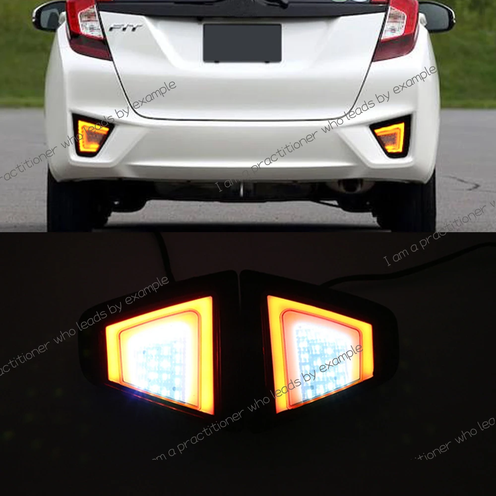 

1 Pair Reflector LED Rear Bumper Light Fog Lamp Brake Light Turn Signal Reverse Light For Honda Jazz Fit 2014 2015 2016 2017