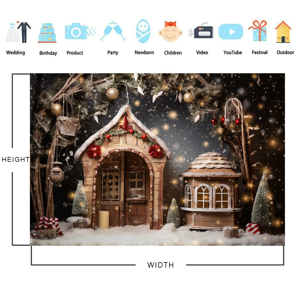 Bonvvie Christmas Background Window Snowman Gift Baby Portrait Photocall Family Party Decor Photography Backdrop Photo Studio