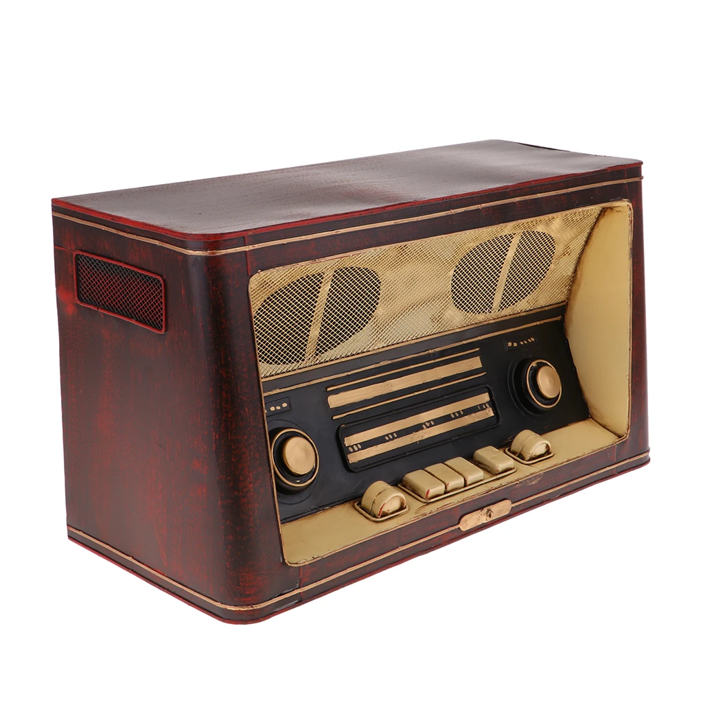 

Antique Imitation Iron Radio Model Retro Nostalgic Ornaments Bar Bedroom Home Decoration Props 36 x 16 x 20 cm
