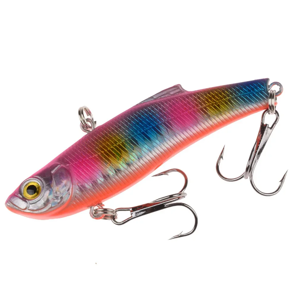 1PCS 70mm 18g Japanese Winter Ice Sea Fishing Lure VIB Bait The Swivel Diving Jig Wing Wobbler Pesca Crank Lures Swimbait